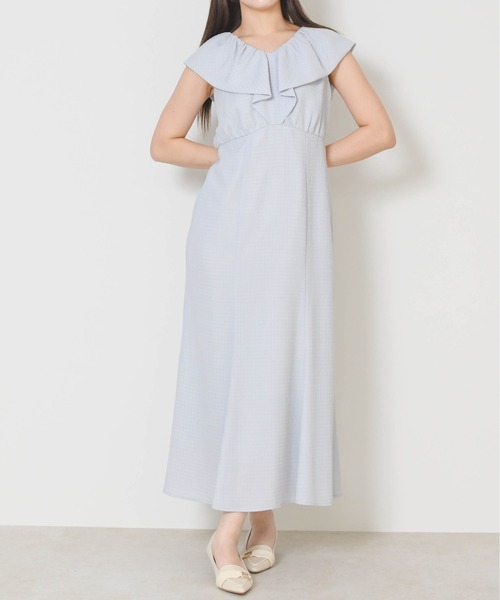 MISCH MASCH（ミッシュマッシュ）の「2026春夏新作 エンボスビッグカラーワンピース（ワンピース・レディース・ブラック/ライトブルー/ホワイト・S/M）」の3枚目の写真