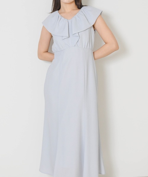 MISCH MASCH（ミッシュマッシュ）の「2026春夏新作 エンボスビッグカラーワンピース（ワンピース・レディース・ブラック/ライトブルー/ホワイト・S/M）」の18枚目の写真