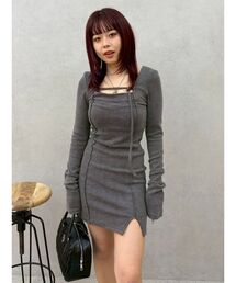 EVRIS（エヴリス）の「カットタイトミニワンピース　春服（ワンピース）」