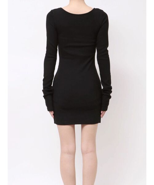 EVRIS(エヴリス)の「カットタイトミニワンピース 春服(ワンピース・レディース・ブラック/ベージュ/チャコールグレー・FREE)」の7枚目の写真