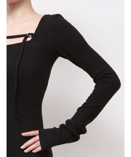 EVRIS(エヴリス)の「カットタイトミニワンピース 春服(ワンピース・レディース・ブラック/ベージュ/チャコールグレー・FREE)」の9枚目の写真