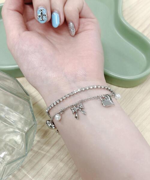 WEGO(ウィゴー)の「WEGO/ビジューレイヤードジャラブレス(ブレスレット・レディース・その他2/その他1/その他3・FREE)」の1枚目の写真