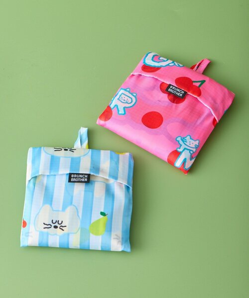 BIRTHDAY BAR（バースデイバー）の「【BRUNCH BROTHER ブランチブラザー】エコバッグ・M モグリィズ（エコバッグ/サブバッグ・レディース・ピンク/ブルー・0）」の4枚目の写真
