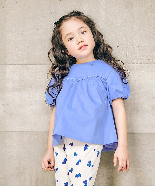 apres les cours(アプレレクール)の「【WEB限定】バルーンスリーブペプラムトップス(Tシャツ/カットソー・キッズ・ローズ/ラベンダー/オレンジ/ブラウン・80/90/100/110/120/130/140)」の3枚目の写真