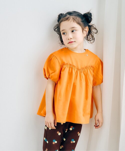 apres les cours(アプレレクール)の「【WEB限定】バルーンスリーブペプラムトップス(Tシャツ/カットソー・キッズ・ローズ/ラベンダー/オレンジ/ブラウン・80/90/100/110/120/130/140)」の4枚目の写真