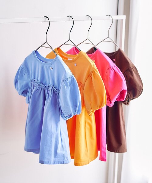 apres les cours(アプレレクール)の「【WEB限定】バルーンスリーブペプラムトップス(Tシャツ/カットソー・キッズ・ローズ/ラベンダー/オレンジ/ブラウン・80/90/100/110/120/130/140)」の7枚目の写真