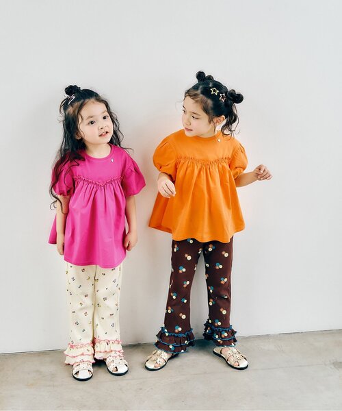 apres les cours(アプレレクール)の「【WEB限定】バルーンスリーブペプラムトップス(Tシャツ/カットソー・キッズ・ローズ/ラベンダー/オレンジ/ブラウン・80/90/100/110/120/130/140)」の15枚目の写真