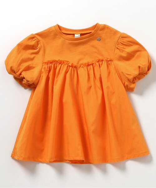 apres les cours(アプレレクール)の「【新色追加】バルーンスリーブペプラム半袖トップス(Tシャツ/カットソー・キッズ・ローズ/ラベンダー/オレンジ/ブラウン/アイボリー・80/90/100/110/120/130/140)」の20枚目の写真