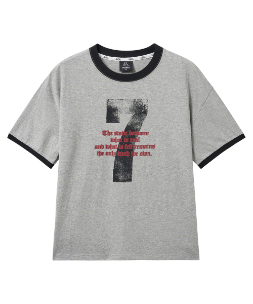 MOZMOZ(モズモズ)の「セブングラフィックリンガーTシャツグレー(Tシャツ/カットソー・レディース・その他・3/2/1)」の2枚目の写真