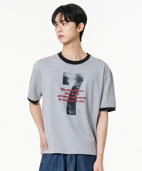 MOZMOZ(モズモズ)の「セブングラフィックリンガーTシャツグレー(Tシャツ/カットソー・レディース・その他・3/2/1)」の4枚目の写真
