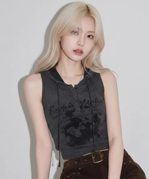 .KOM | A'GEM/9 × .kom 『.KOM/ドットケーオーエム』ヴィンテージウォッシュノースリーブフーディトップス(その他トップス)