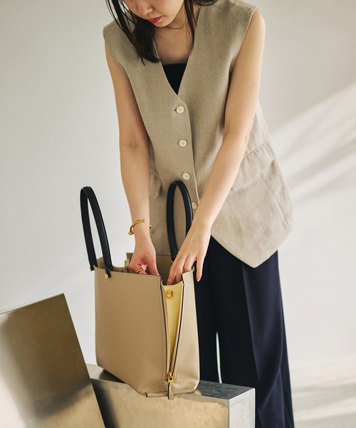 E'POR(エポール)の「【E'POR】Y BAG Wide/A4対応・通勤(トートバッグ・レディース・ベージュ/ブルー系その他4・FREE)」の3枚目の写真