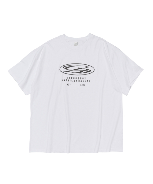 CARGOBROS(カーゴブロス)の「(ビッグサイズ) ラウンドサークルロゴ半袖Tシャツ (ホワイト)(Tシャツ/カットソー・メンズ・その他・FREE)」の1枚目の写真