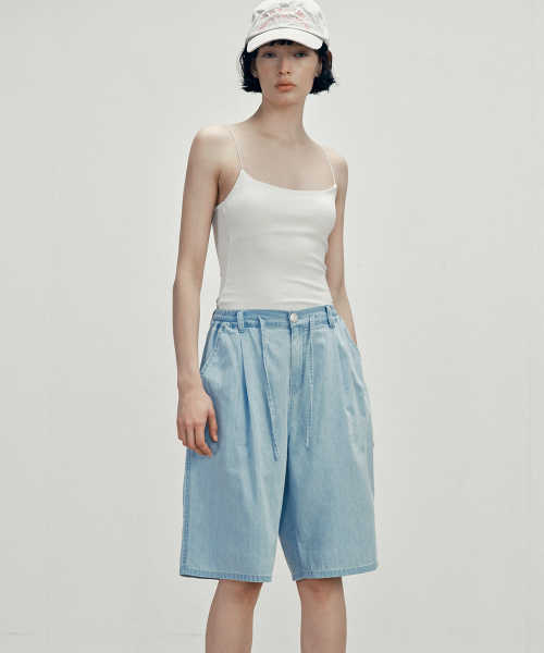 MALOUPE(マロップ)の「9205 超軽量 ワンタック ハーフ デニムパンツ (インディゴ)(その他パンツ・レディース・インディゴブルー・SMALL/MEDIUM)」の12枚目の写真