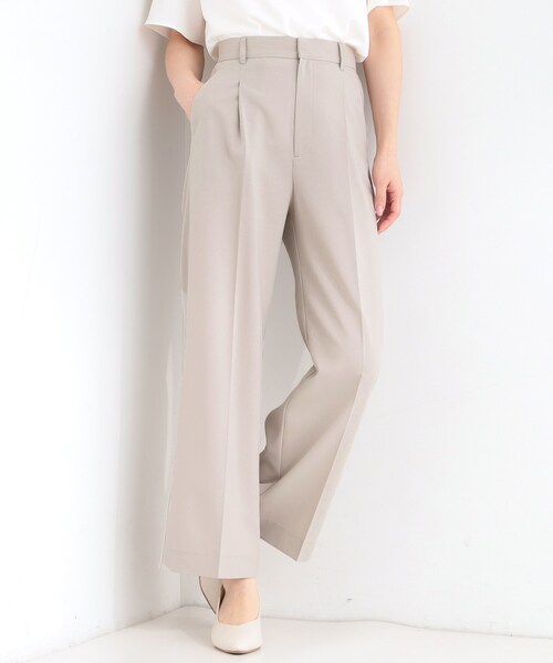 SHOO・LA・RUE(シューラルー)の「【セットアップ可/洗濯後しわになりにくい/UV/吸水速乾】シンプルに美しく タックワイドパンツ(その他パンツ・レディース・ネイビー/ナチュラル/グレー・04/03/02/01)」の2枚目の写真