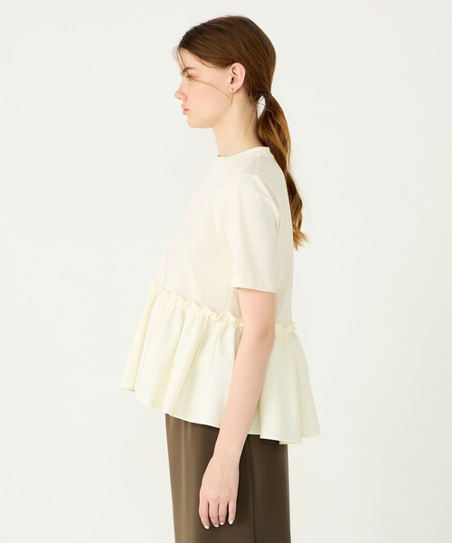 BALLSEY(ボールジィ)の「【WEB限定】ジャージーコンビ ペプラムプルオーバー(Tシャツ/カットソー・レディース・ブラック/アイボリー・S)」の5枚目の写真