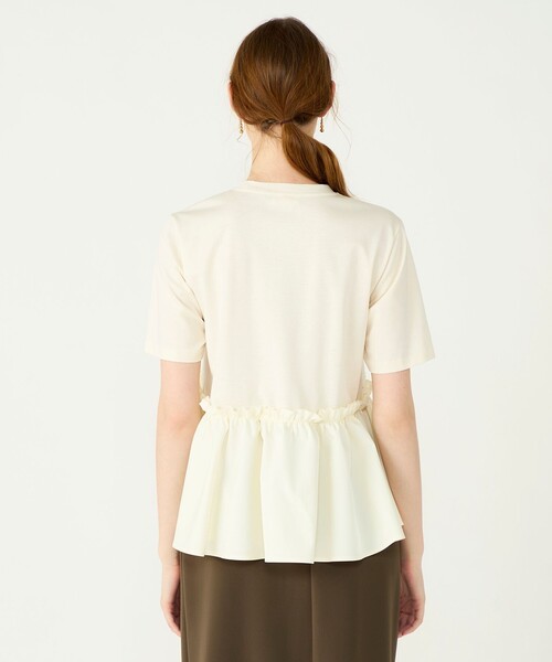 BALLSEY(ボールジィ)の「【WEB限定】ジャージーコンビ ペプラムプルオーバー(Tシャツ/カットソー・レディース・ブラック/アイボリー・S)」の6枚目の写真