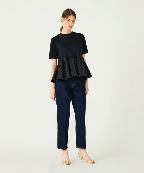 BALLSEY(ボールジィ)の「【WEB限定】ジャージーコンビ ペプラムプルオーバー(Tシャツ/カットソー・レディース・ブラック/アイボリー・S)」の13枚目の写真