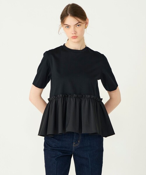 BALLSEY(ボールジィ)の「【WEB限定】ジャージーコンビ ペプラムプルオーバー(Tシャツ/カットソー・レディース・ブラック/アイボリー・S)」の14枚目の写真