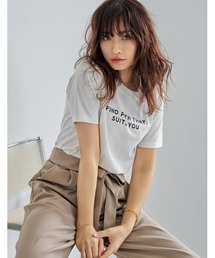 [UVカット][接触冷感]スローガンロゴTシャツ