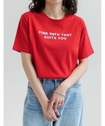[UVカット][接触冷感]スローガンロゴTシャツ