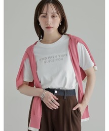 [UVカット][接触冷感]スローガンロゴTシャツ