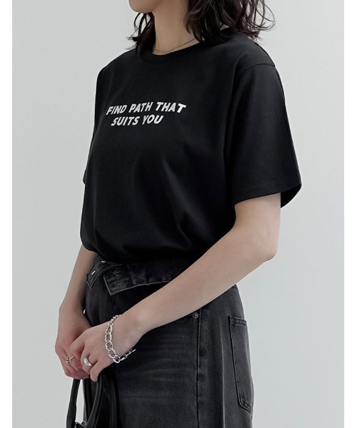 Re:EDIT（リエディ）の「[UVカット][接触冷感]スローガンロゴTシャツ（Tシャツ/カットソー・レディース・ブラック/ホワイト×ブラック/ホワイト×レッド/ホワイト×シルバー/レッド・MEDIUM/LARGE）」の7枚目の写真