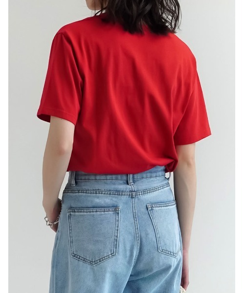 Re:EDIT（リエディ）の「[UVカット][接触冷感]スローガンロゴTシャツ（Tシャツ/カットソー・レディース・ブラック/ホワイト×ブラック/ホワイト×レッド/ホワイト×シルバー/レッド・MEDIUM/LARGE）」の11枚目の写真