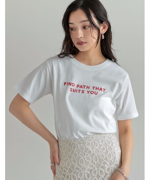 Re:EDIT（リエディ）の「[UVカット][接触冷感]スローガンロゴTシャツ（Tシャツ/カットソー・レディース・ブラック/ホワイト×ブラック/ホワイト×レッド/ホワイト×シルバー/レッド・MEDIUM/LARGE）」の19枚目の写真