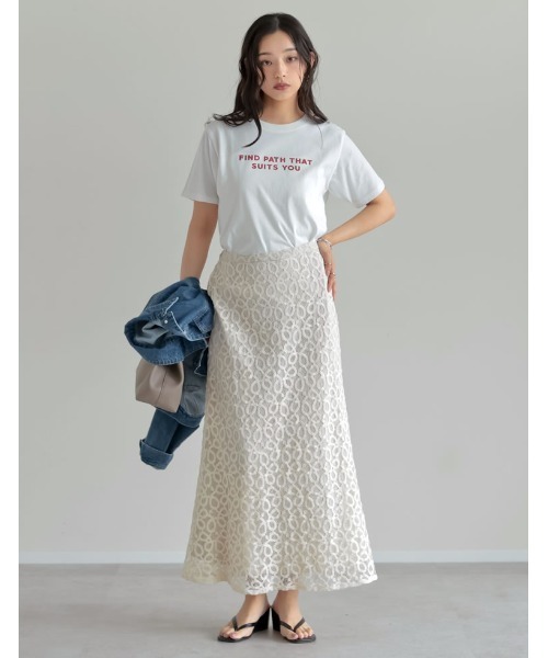 Re:EDIT（リエディ）の「[UVカット][接触冷感]スローガンロゴTシャツ（Tシャツ/カットソー・レディース・ブラック/ホワイト×ブラック/ホワイト×レッド/ホワイト×シルバー/レッド・MEDIUM/LARGE）」の16枚目の写真