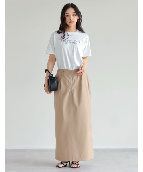 Re:EDIT（リエディ）の「[UVカット][接触冷感]スローガンロゴTシャツ（Tシャツ/カットソー・レディース・ブラック/ホワイト×ブラック/ホワイト×レッド/ホワイト×シルバー/レッド・MEDIUM/LARGE）」の20枚目の写真