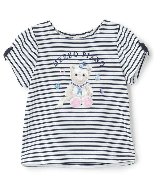 Tシャツ 半袖 メゾピアノ うさぎ piano（メゾピアノ mezzo | 半袖Tシャツ（その他） マリンうさぎ 90cm キャンディ パフェ トップス