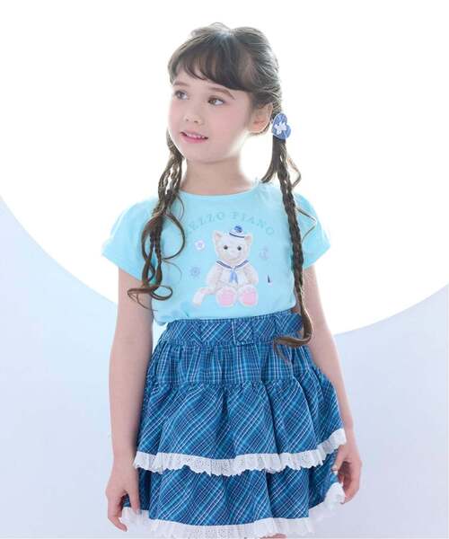 【新品未使用】メゾピアノ ネコ マリン半袖Tシャツ【接触冷感】 120 セール】ウサギ・ネコ マリン半袖Tシャツ【接触冷感】（Tシャツ