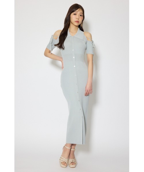 rienda(リエンダ)の「リボン付きアメスリニットワンピース 春服 夏服(ワンピース・レディース・ブルー/ブラック/ピンク・FREE)」の2枚目の写真