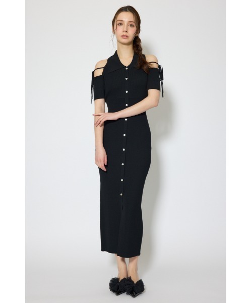 rienda(リエンダ)の「リボン付きアメスリニットワンピース 春服 夏服(ワンピース・レディース・ブルー/ブラック/ピンク・FREE)」の10枚目の写真