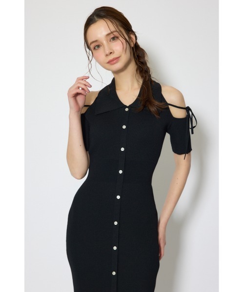 rienda(リエンダ)の「リボン付きアメスリニットワンピース 春服 夏服(ワンピース・レディース・ブルー/ブラック/ピンク・FREE)」の7枚目の写真
