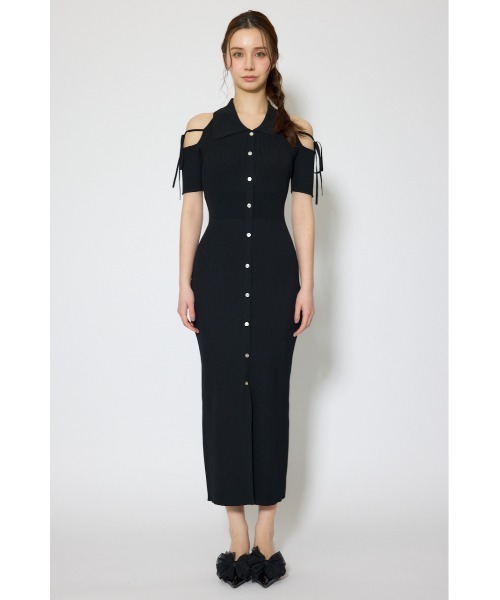 rienda(リエンダ)の「リボン付きアメスリニットワンピース 春服 夏服(ワンピース・レディース・ブルー/ブラック/ピンク・FREE)」の5枚目の写真