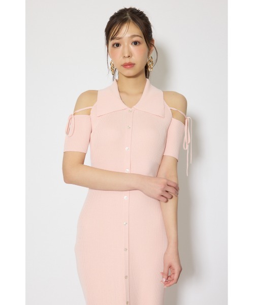 rienda(リエンダ)の「リボン付きアメスリニットワンピース 春服 夏服(ワンピース・レディース・ブルー/ブラック/ピンク・FREE)」の18枚目の写真