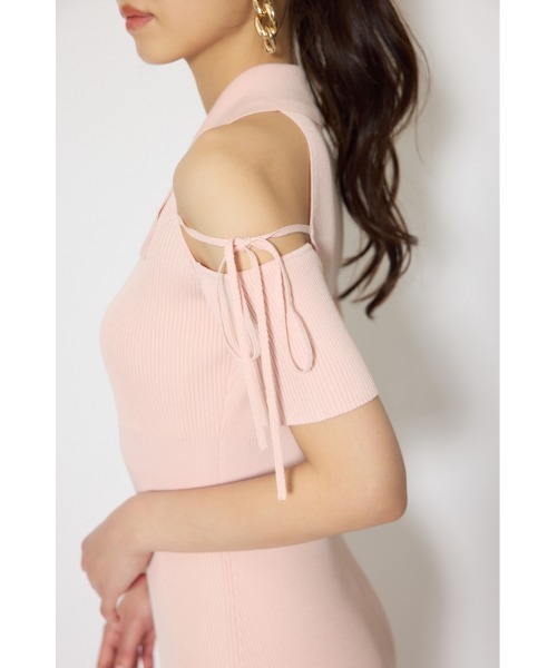 rienda(リエンダ)の「リボン付きアメスリニットワンピース 春服 夏服(ワンピース・レディース・ブルー/ブラック/ピンク・FREE)」の12枚目の写真