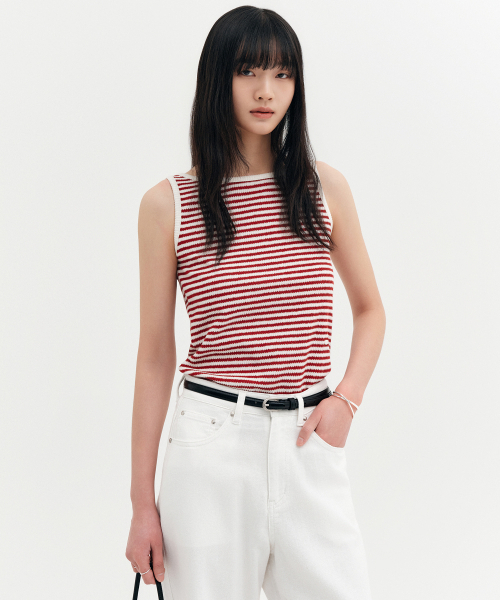 LOOKAST(ルックキャスト)の「モードスリーブレスTシャツ / MAUD SLEEVELESS T-SHIRT_3カラー(Tシャツ/カットソー・レディース・ブラック/レッド/アイボリー・SMALL/MEDIUM)」の4枚目の写真