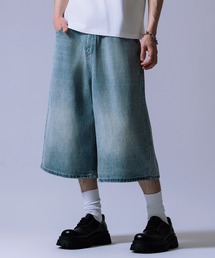 ワイドバギー デニムショーツ