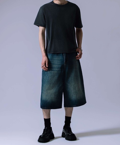 Crownor(クラウノアー)の「ワイドバギー デニムショーツ(デニムパンツ・メンズ・ブラック/ブルー/サックスブルー・X-LARGE/MEDIUM/LARGE)」の15枚目の写真