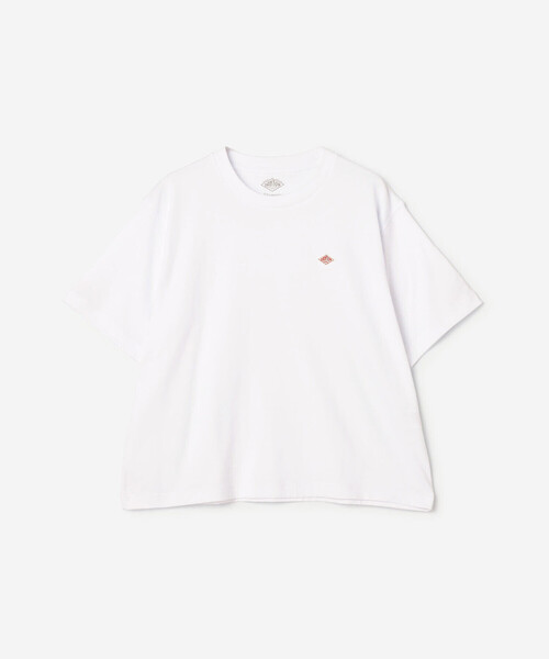 DANTON(ダントン)の「DANTON | コットン天竺 ショートTシャツ SOLID WOMEN(Tシャツ/カットソー・レディース・ホワイト/オレンジ・M)」の2枚目の写真