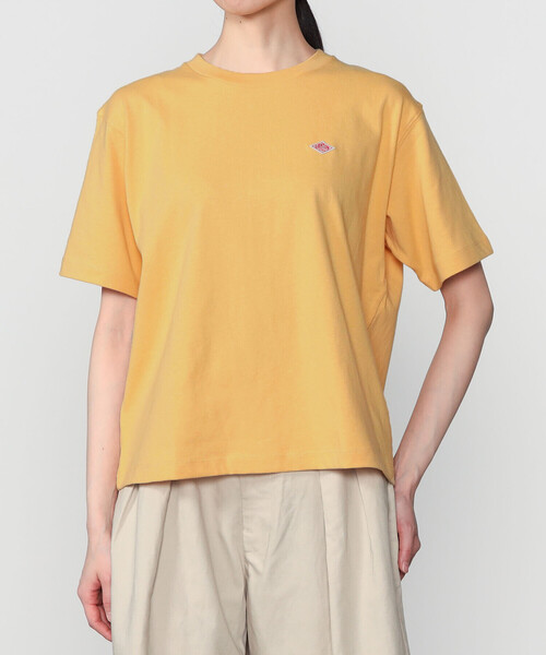 DANTON(ダントン)の「DANTON | コットン天竺 ショートTシャツ SOLID WOMEN(Tシャツ/カットソー・レディース・ホワイト/オレンジ・M)」の1枚目の写真