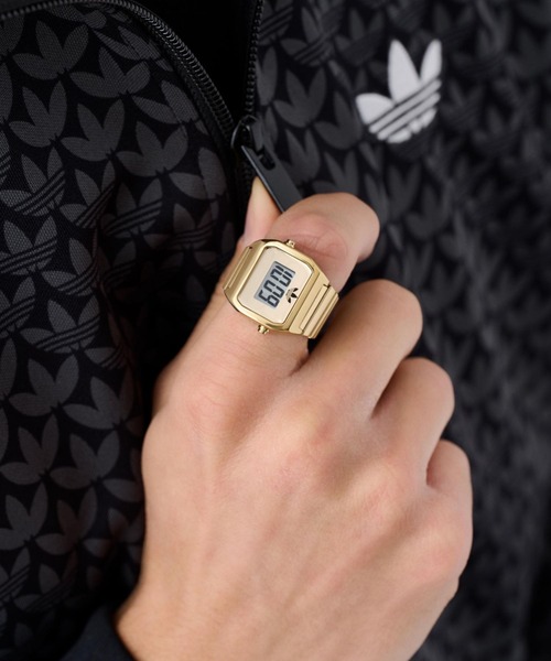 adidas(アディダス)の「adidas originals/アディダスオリジナルス DIGITAL TWO RING リングウォッチ ADS-AOST26036 ユニセックス(デジタル腕時計・レディース・ゴールド・約11号)」の3枚目の写真