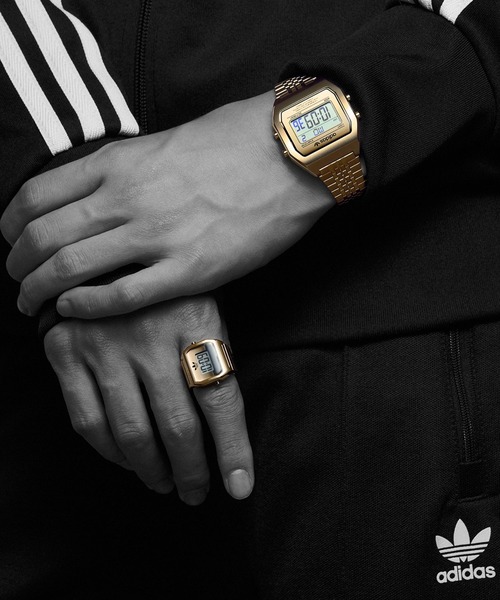 adidas(アディダス)の「adidas originals/アディダスオリジナルス DIGITAL TWO RING リングウォッチ ADS-AOST26036 ユニセックス(デジタル腕時計・レディース・ゴールド・約11号)」の6枚目の写真