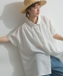 Fizz | 麻ライク　フレンチスリーブAラインシャツ(シャツ/ブラウス)