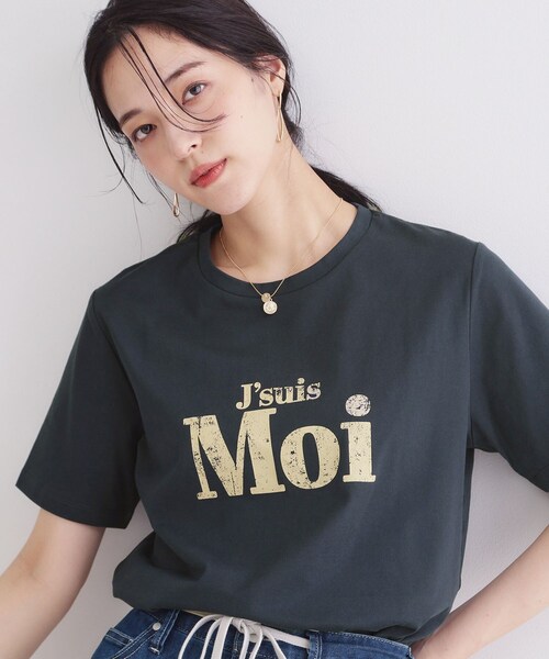 OPAQUE.CLIP(オペークドットクリップ)の「アソートロゴTシャツ【洗濯機OK】(Tシャツ/カットソー・レディース・ネイビー/ホワイト/ライトベージュ・40/38)」の3枚目の写真
