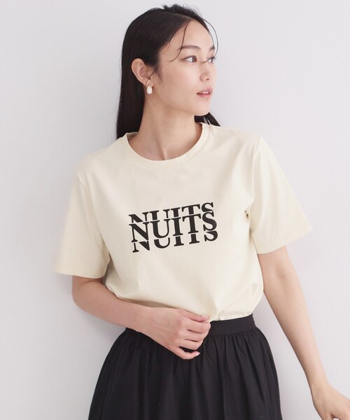 OPAQUE.CLIP(オペークドットクリップ)の「アソートロゴTシャツ【洗濯機OK】(Tシャツ/カットソー・レディース・ネイビー/ホワイト/ライトベージュ・40/38)」の2枚目の写真