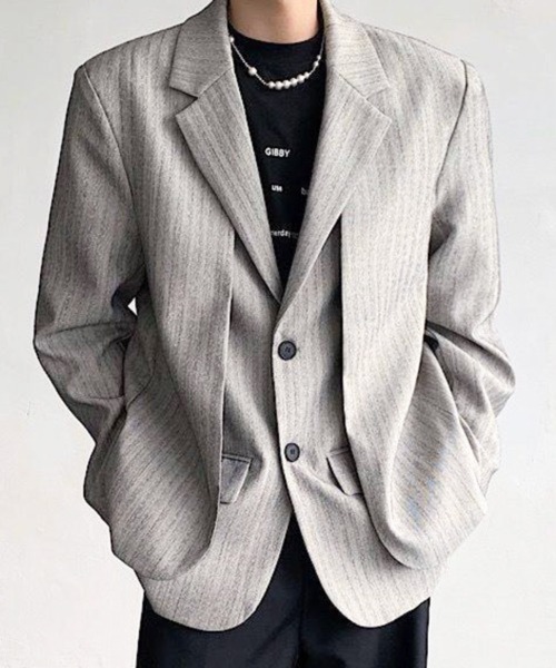 NOWLE(ノウル)の「【NOWLE】フェイクツーピース レイヤード テーラードジャケット(テーラードジャケット・メンズ・グレー・LARGE/MEDIUM)」の7枚目の写真